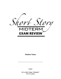 ENG8 Short Story Unit MIDTERM EXAM Review