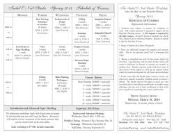 Isabel O`Neil Studio Spring 2014 Schedule of Courses The Isabel O