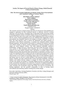 The Socio-Economic Implication of Climatic Change, Desert