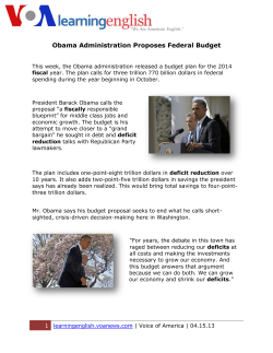 Obama Administration Proposes Federal Budget