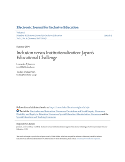 Inclusion versus Institutionalization: Japan`s
