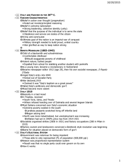 Italy and the Rise of Fascism