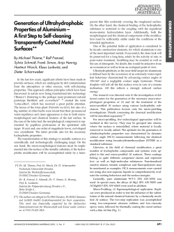 Generation of Ultrahydrophobic Properties of