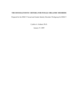 THE DSM DIAGNOSTIC CRITERIA FOR FEMALE ORGASMIC