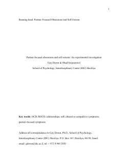 Partner-focused obsessions and self-esteem