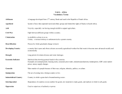 Unit 6 &ndash; Africa Vocabulary Terms