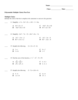 Polynomials Multiple Choice File