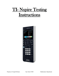 TI- Nspire Testing Instructions