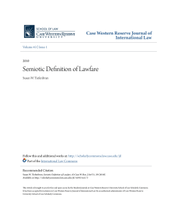 Semiotic Definition of Lawfare - Case Western Reserve University