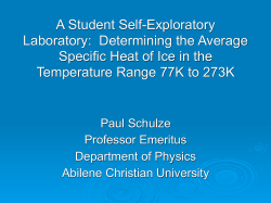 Determining the Average Specific Heat of Ice in the Temperature