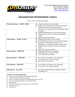 ORGANIZATION SPONSORSHIP LEVELS