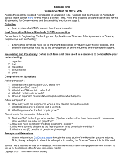 Science Time Program Content for May 3, 2017 Access the recently
