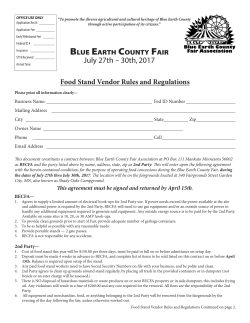 Food Vendor Application - Blue Earth County Fair