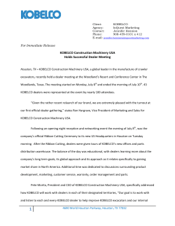 KOBELCO Holds Successful Dealer Meeting