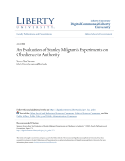 An Evaluation of Stanley Milgram`s Experiments on Obedience to