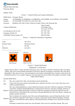 Material Safety Data Sheet Potassium chlorate MSDS# 19300