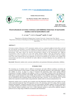Electrochemical corrosion resistance and inhibition behaviour of
