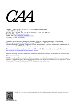 Toward a Structural Analysis of Chinese Landscape Painting