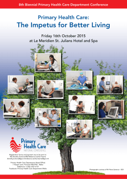 16th October 2015 - 8th Biennial Primary Health
