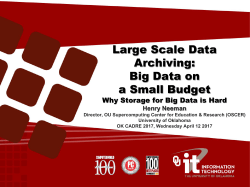 Big Data on a Small Budget - High Performance Computing Center
