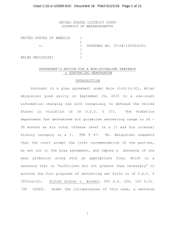 Memorandum in support of sentencing