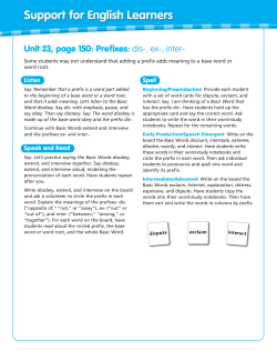 Unit 23, page 150: Prefixes: dis-, ex-, inter-
