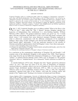 Frederick Douglass` multiracial abolitionism: “Antagonistic