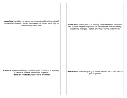 Anaphora: repetition of a word or expression at the beginning of