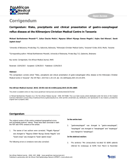 Corrigendum - The Pan African Medical Journal