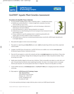 GenTEST*Aquatic Plant Genetics Assessment