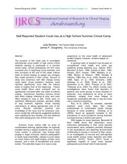 Self-Reported Student Vocal Use at a High School Summer Choral