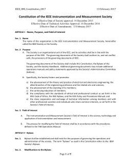 IMS Constitution - IEEE Instrumentation and Measurement Society
