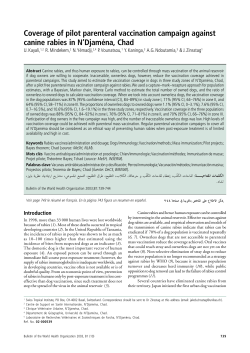 Coverage of pilot parenteral vaccination campaign against canine