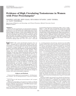 Evidence of High Circulating Testosterone in Women with Prior