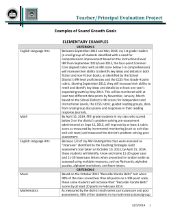 Student Growth Examples
