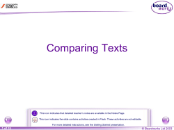 Comparing Texts - The Toynbee School