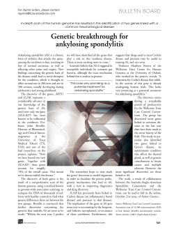 Genetic breakthrough for ankylosing spondylitis