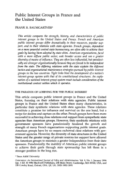 Public Interest Groups in France and the United - UNC