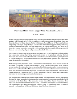 Discovery of Pima-Mission Copper Mine, Pima County, Arizona