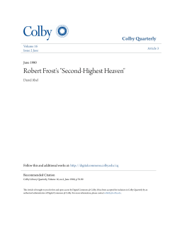 Robert Frost`s "Second-Highest Heaven"