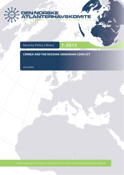 Crimea and the russian-ukrainian ConfliCt Security Policy Library