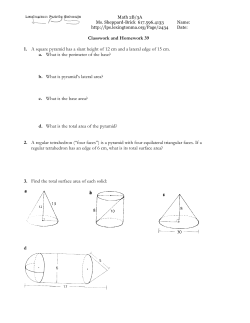 Surface Area and Volume Day 1 &ndash; Classwork and Homework 39