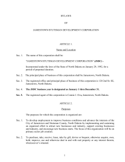 JSDC By-Laws - Jamestown/Stutsman Development Corporation