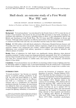 Shell shock: an outcome study of a First World War