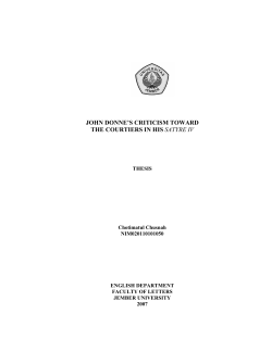 john donne`s criticism toward the courtiers in his satyre iv