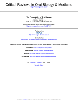 The Permeability of Oral Mucosa