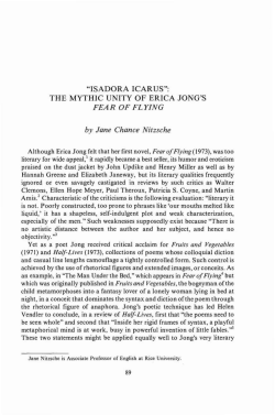 "ISADORA ICARUS": THE MYTHIC UNITY OF ERICA JONG`S FEAR