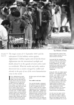 Afghanistan: conflict and displacement 1978 to 2001 I