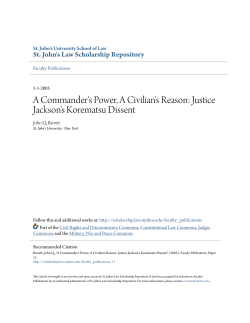 Justice Jackson`s Korematsu Dissent