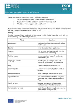 Build your vocabulary &ndash; At the Job Centre